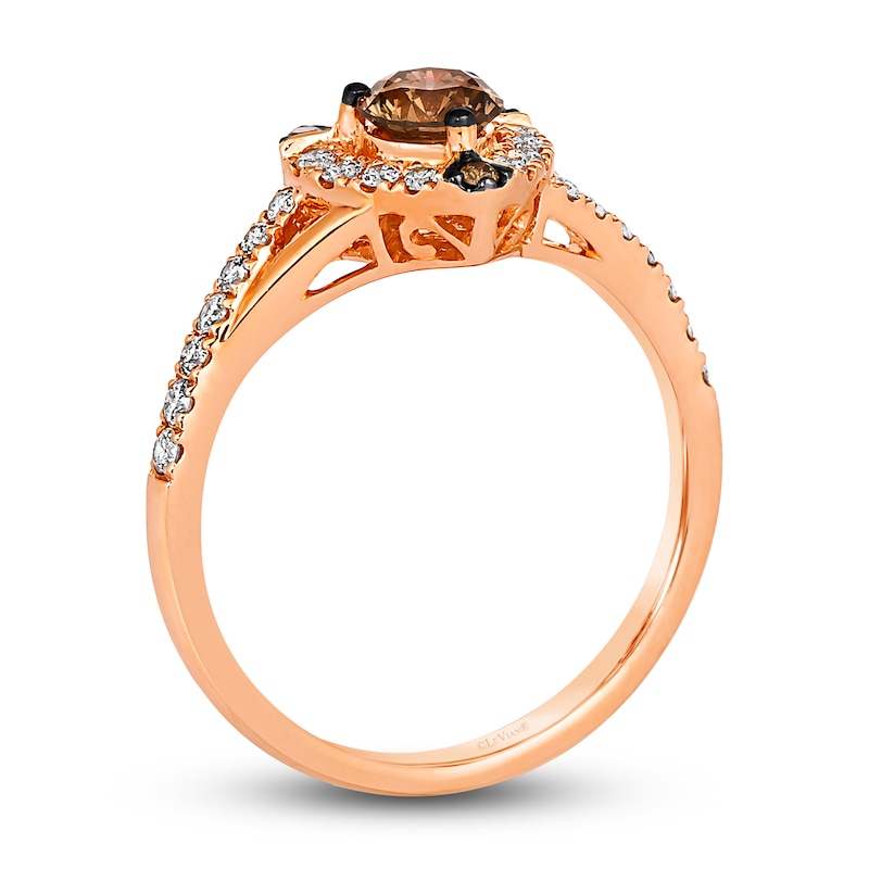 Main Image 3 of Previously Owned Le Vian Diamond Heart Ring 3/4 ct tw Round 14K Strawberry Gold