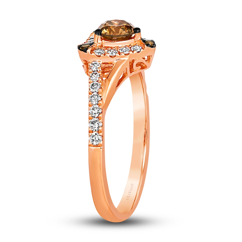 Main Image 4 of Previously Owned Le Vian Diamond Heart Ring 3/4 ct tw Round 14K Strawberry Gold