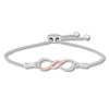 Thumbnail Image 1 of Previously Owned Diamond Infinity Bolo Bracelet 1/10 ct tw Sterling Silver/10K Rose Gold