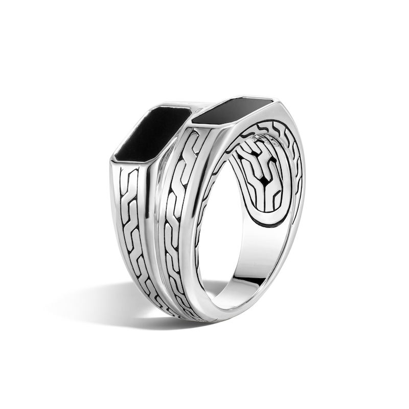 Previously Owned John Hardy Men's Classic Chain Stacked Signet Ring Sterling Silver