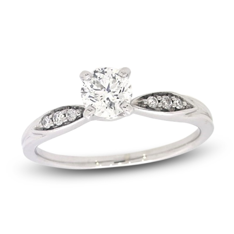 Main Image 1 of Previously Owned Diamond Engagement Ring 1/2 ct tw Round 14K White Gold