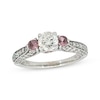 Thumbnail Image 1 of Previously Owned Pink & White Diamond Engagement Ring 1-3/8 ct tw Round 14K White Gold