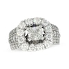 Thumbnail Image 0 of Previously Owned Diamond Engagement Ring 2-7/8 ct tw Cushion/Round 18K White Gold