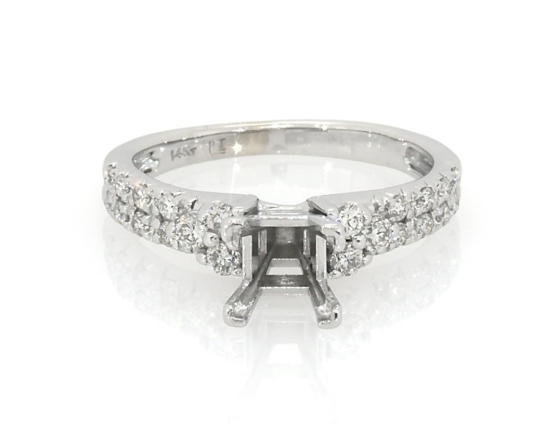 Main Image 1 of Previously Owned Diamond Engagement Ring Setting 3/8 ct tw 14K White Gold