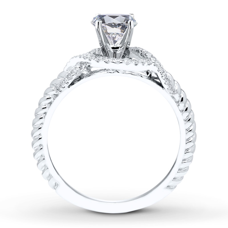 Main Image 2 of Previously Owned Diamond Ring Setting 1/5 ct tw Round-cut 14K White Gold