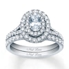 Thumbnail Image 1 of Previously Owned Neil Lane Oval Bridal Set 1-1/2 ct tw Diamonds 14K White Gold