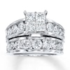 Thumbnail Image 1 of Previously Owned Diamond Bridal Set 4 ct tw Princess-cut 14K White Gold