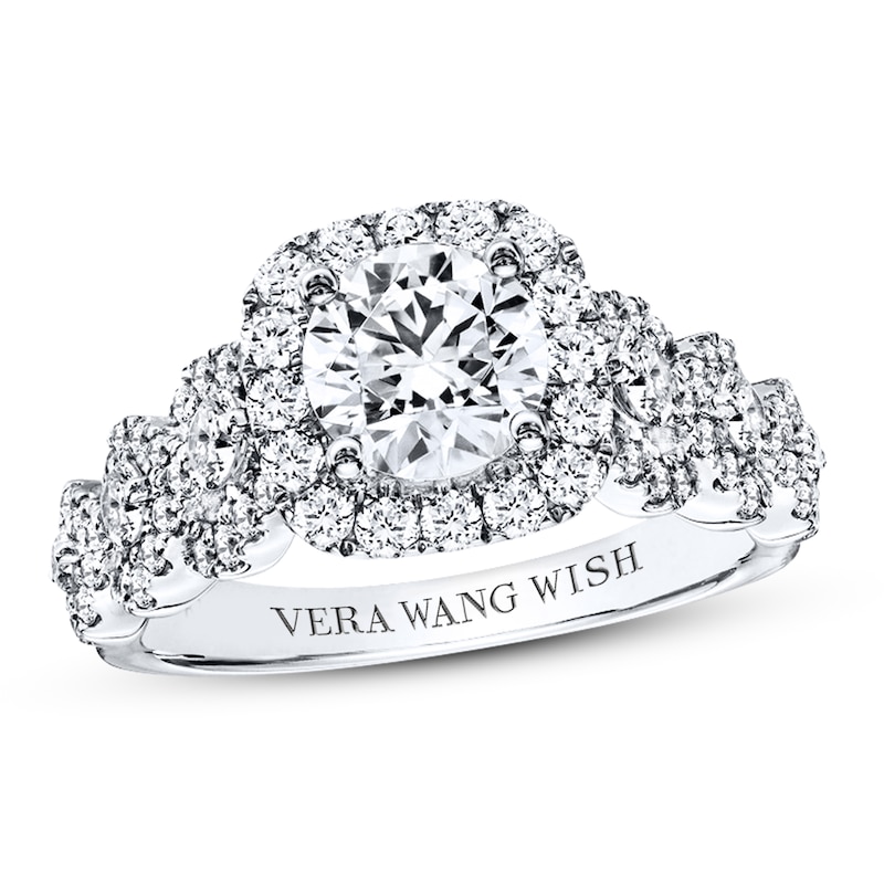 Previously Owned Vera Wang WISH 2 ct tw Diamond Engagement Ring 14K White Gold Ring
