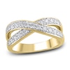 Thumbnail Image 1 of Previously Owned Diamond Criss-Cross Anniversary Band 5/8 ct tw Round 18K Yellow Gold