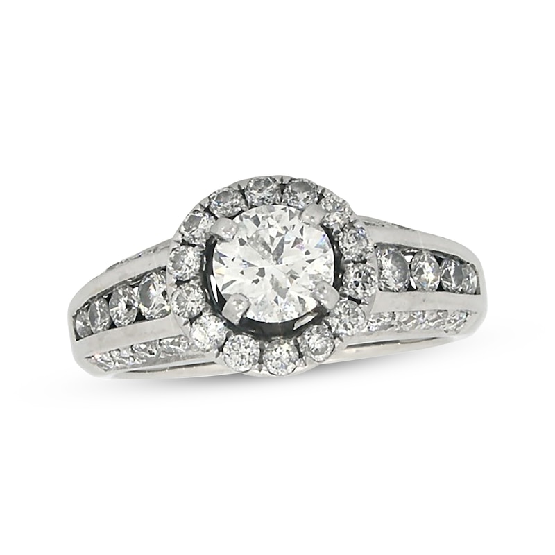 Main Image 1 of Previously Owned Diamond Engagement Ring 1-1/4 ct tw Round 14K White Gold