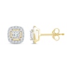 Thumbnail Image 1 of Previously Owned Diamond Stud Earrings 1/2 ct tw Princess/Round 10K Yellow Gold