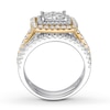 Thumbnail Image 2 of Previously Owned Diamond Bridal Set 1-7/8 ct tw Princess-cut 14K Two-Tone Gold