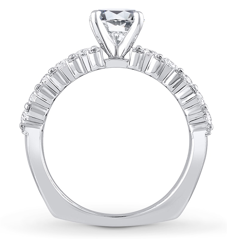 Main Image 2 of Previously Owned Diamond Engagement Ring Setting 1-1/4 ct tw Oval/Round 18K White Gold