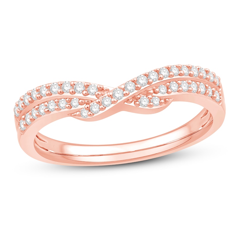 Main Image 1 of Previously Owned Diamond Contour Ring 1/4 ct tw Round 14K Rose Gold