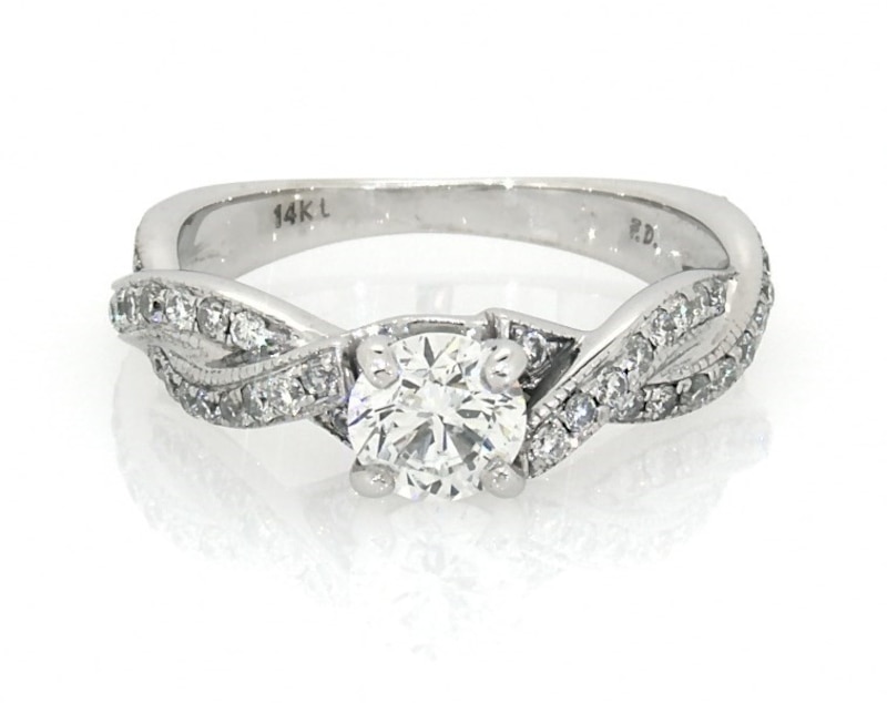 Main Image 1 of Previously Owned Diamond Engagement Ring 1 ct tw 14K White Gold