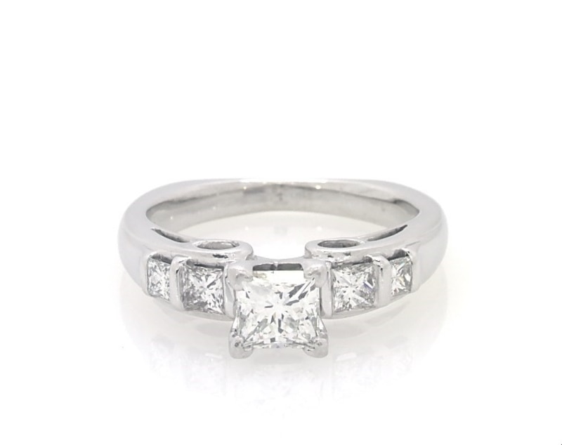 Previously Owned Princess-Cut Diamond Ring 1 ct tw 18K White Gold