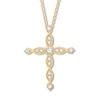 Thumbnail Image 0 of Previously Owned Diamond Cross Necklace 1/2 carat tw Round 10K Yellow Gold