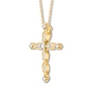 Thumbnail Image 2 of Previously Owned Diamond Cross Necklace 1/2 carat tw Round 10K Yellow Gold