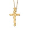 Thumbnail Image 3 of Previously Owned Diamond Cross Necklace 1/2 carat tw Round 10K Yellow Gold