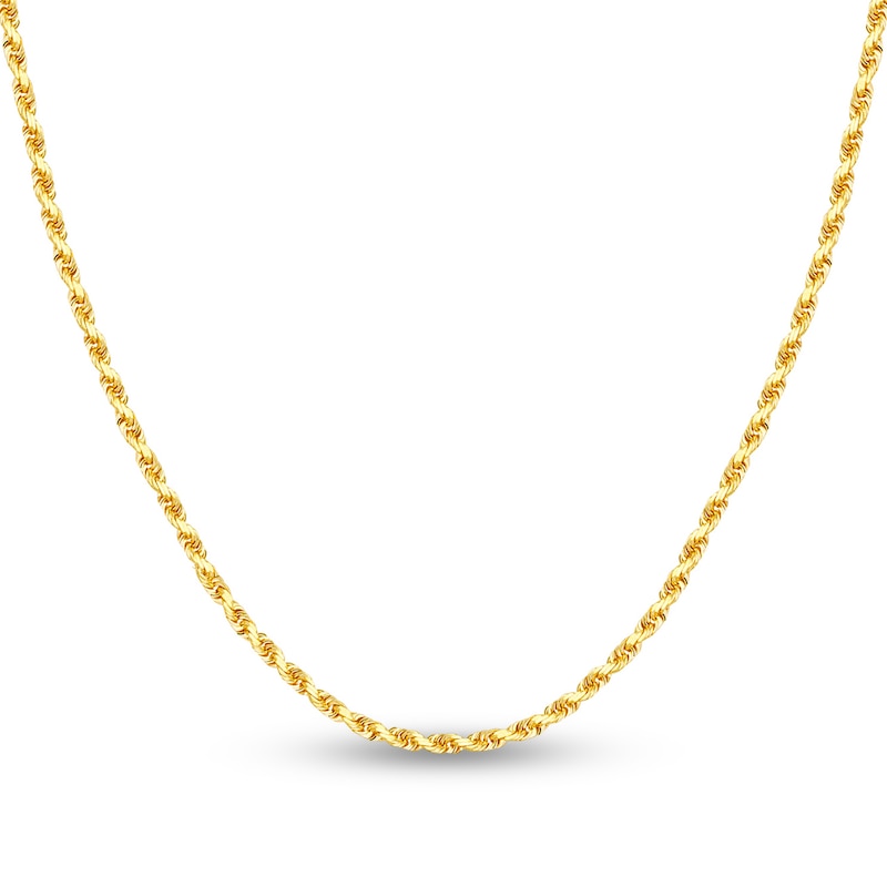 Previously Owned Diamond-Cut Solid Rope Chain Necklace 14K Yellow Gold 22"