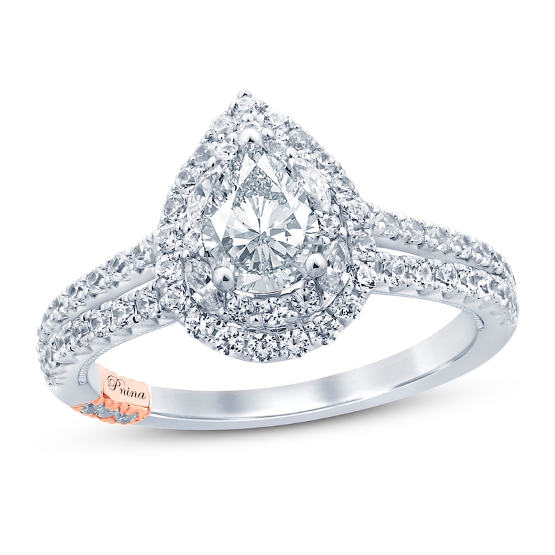 Previously Owned Pnina Tornai Can't Stop Loving You Diamond Engagement Ring 1-1/8 ct tw Pear-shaped/ Marquise/Round 14K White Gold