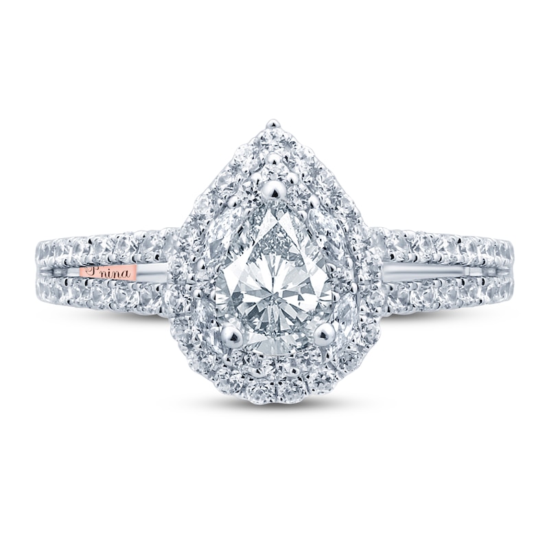 Previously Owned Pnina Tornai Can't Stop Loving You Diamond Engagement Ring 1-1/8 ct tw Pear-shaped/ Marquise/Round 14K White Gold