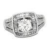 Thumbnail Image 1 of Previously Owned Round & Baguette-Cut Diamond Engagement Ring 1-1/5 ct tw 14K White Gold