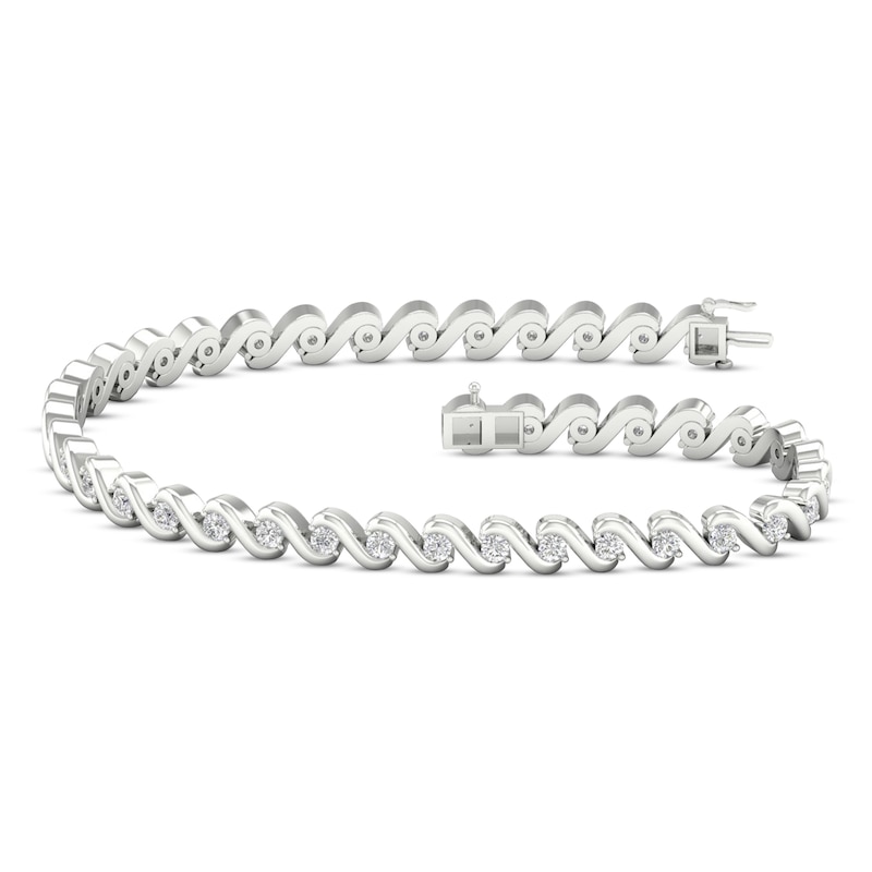 Previously Owned Lab-Created Diamond Bracelet 2 ct tw Round 14K White Gold