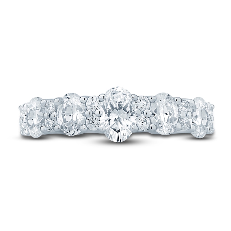 Main Image 3 of Previously Owned Pnina Tornai Lab-Created Diamond Anniversary Ring 1-1/2 ct tw Round/Oval 14K White Gold