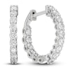 Thumbnail Image 1 of Previously Owned Lab-Created Diamond Hoop Earrings 1 ct tw Round 14K White Gold
