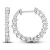 Thumbnail Image 2 of Previously Owned Lab-Created Diamond Hoop Earrings 1 ct tw Round 14K White Gold