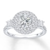 Thumbnail Image 2 of Previously Owned Diamond Ring Setting 5/8 ct tw Baguette & Round 14K White Gold