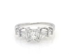 Thumbnail Image 1 of Previously Owned Princess, Baguette & Round-Cut Diamond Engagement Ring 1-5/8 ct tw 14K White Gold