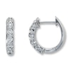 Thumbnail Image 1 of Previously Owned Diamond Hoop Earrings 1/2 ct tw Round-cut 14K White Gold