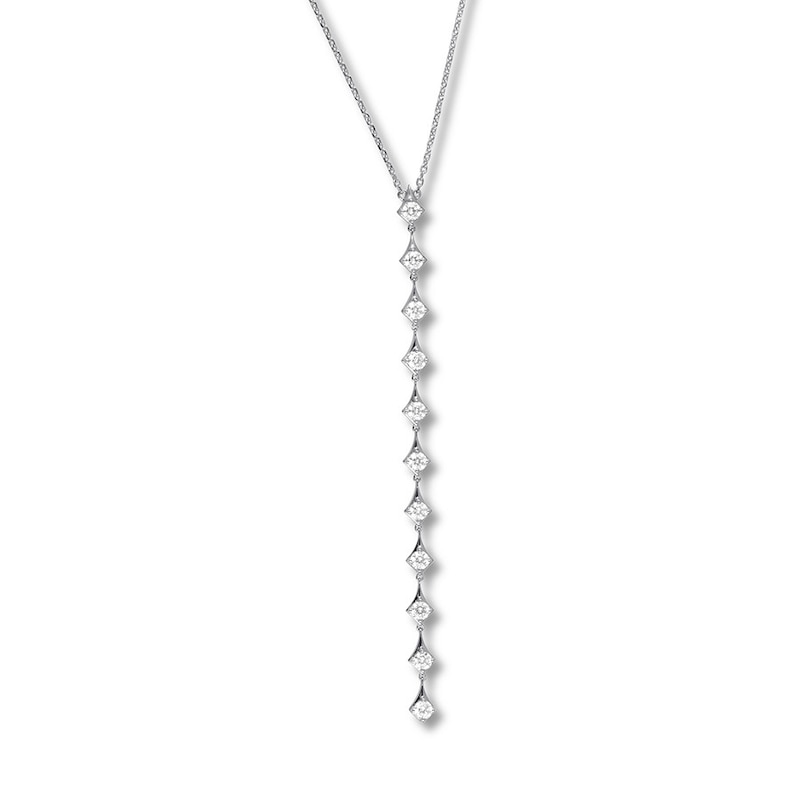 Previously Owned Diamond Drop Necklace 1-5/8 carat tw 14K White Gold