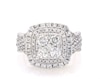 Thumbnail Image 0 of Previously Owned Multi-Diamond Cushion Halo Engagement Ring 2 ct tw 14K White Gold