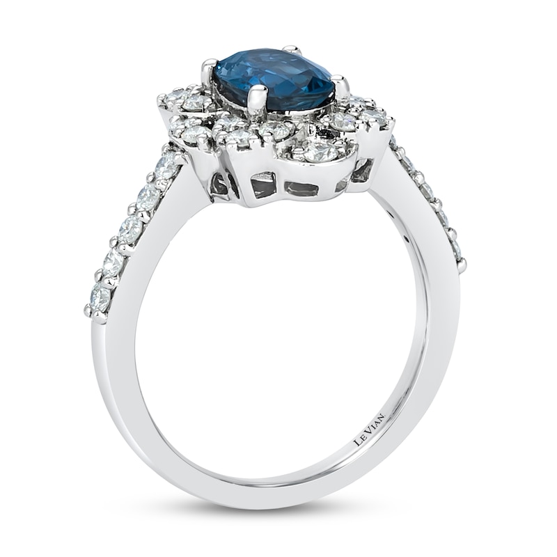 Main Image 3 of Previously Owned Le Vian Natural Sapphire Ring 5/8 ct tw Diamonds Platinum