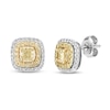 Thumbnail Image 0 of Previously Owned Le Vian Sunny Yellow Diamond Stud Earrings 1 ct tw 14K Two-Tone Gold