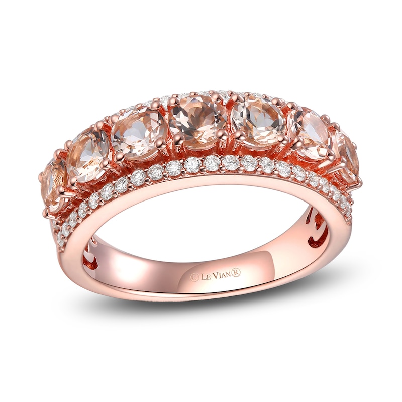 Main Image 1 of Previously Owned Le Vian Natural Morganite Ring 3/8 ct tw Diamonds 14K Strawberry Gold