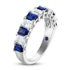 Thumbnail Image 2 of Previously Owned Vera Wang WISH Rectangle/Emerald-Cut Blue Sapphire & Diamond Wedding Band 1-1/4 ct tw 14K White Gold