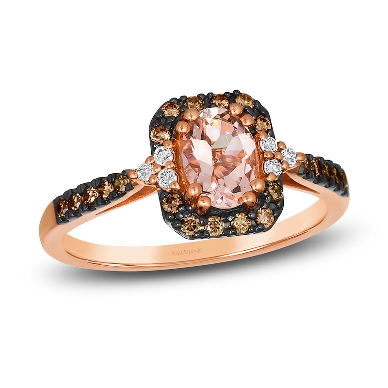 Previously Owned Le Vian Natural Morganite Ring 1/4 ct tw Diamonds 14K Strawberry Gold