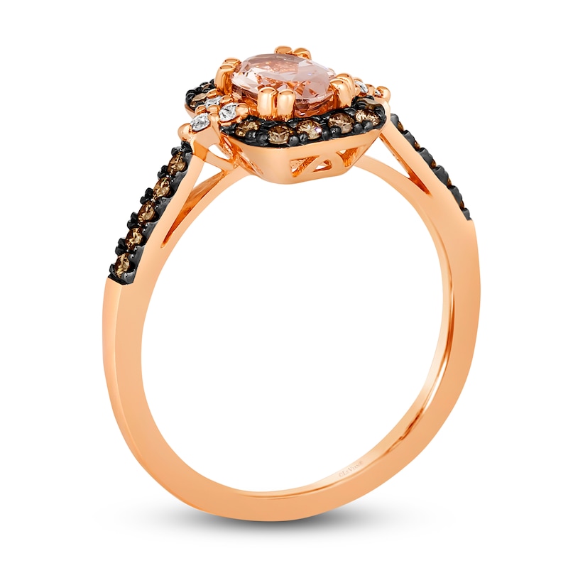 Main Image 2 of Previously Owned Le Vian Natural Morganite Ring 1/4 ct tw Diamonds 14K Strawberry Gold