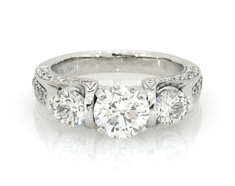 Main Image 1 of Previously Owned Diamond Engagement Ring 2-7/8 ct tw 14K White Gold