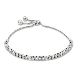 Previously Owned Lab-Created Diamond Bolo Bracelet 2 ct tw Round 14K White Gold