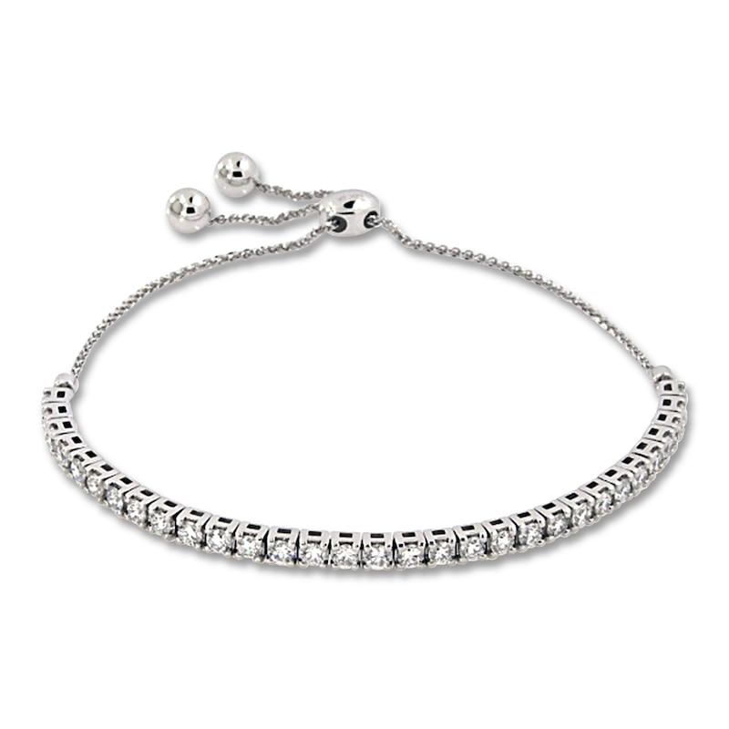 Previously Owned Lab-Created Diamond Bolo Bracelet 2 ct tw Round 14K White Gold