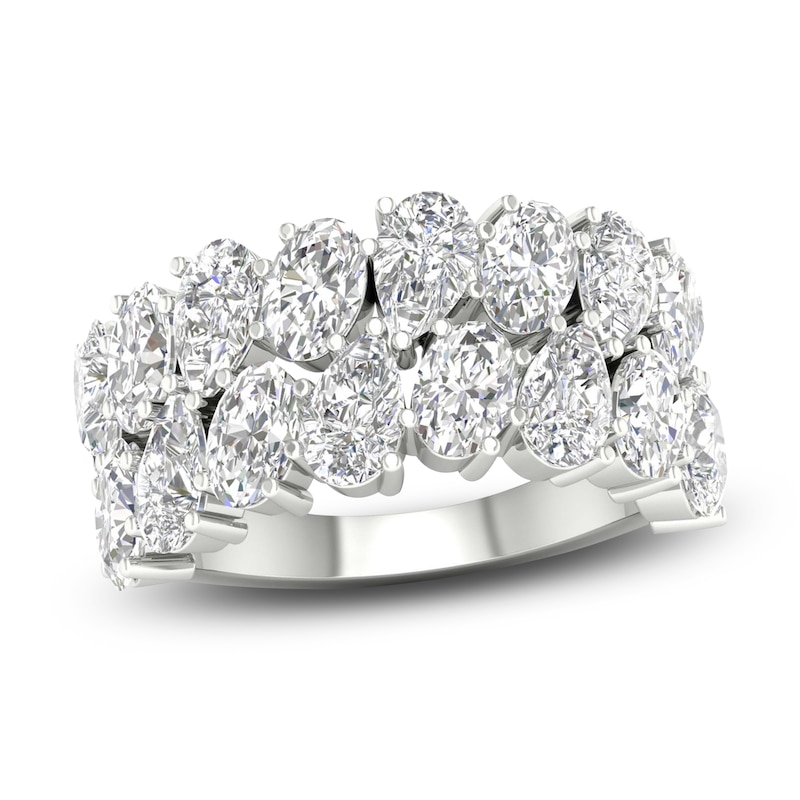 Main Image 1 of Previously Owned Lab-Created Diamond Ring 4 ct tw Pear/Oval 14K White Gold