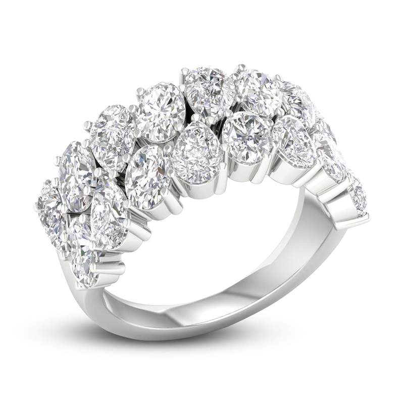 Main Image 2 of Previously Owned Lab-Created Diamond Ring 4 ct tw Pear/Oval 14K White Gold