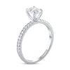 Thumbnail Image 1 of Previously Owned Lab-Created Diamond Engagement Ring 1 ct tw Oval/Round 14K White Gold