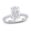 Thumbnail Image 1 of Previously Owned Lab-Created Diamond Engagement Ring 3-1/2 ct tw Oval/Round 14K White Gold