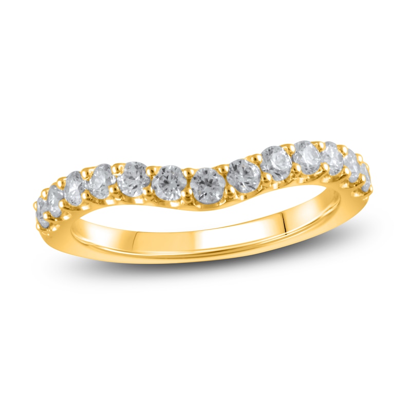 Previously Owned Lab-Created Diamond Contour Anniversary Band 5/8 ct tw Round 14K Yellow Gold